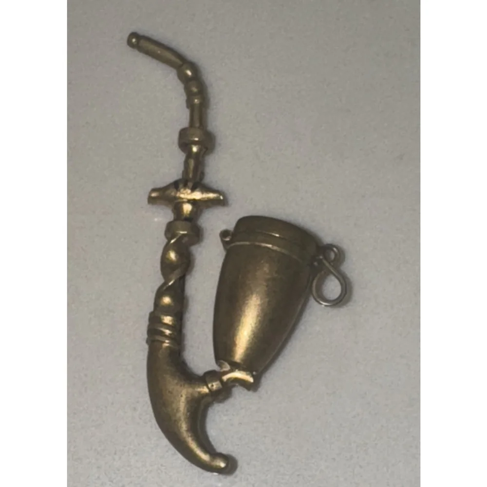 VINTAGE VICTORIAN PIPE SHAPED VINAIGRETTE PIN - Picture 3 of 6